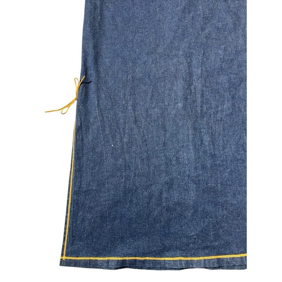 Vtg moa USA Denim Maxi Skirt 2XL Stretchy 90s Grunge Side Slit Y2K - Picture 3 of 16